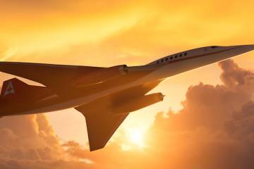 Digital rendering of Aerion's AS2 supersonic business jet shown in flight (Photo: Aerion)