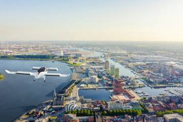 The Lilium Jet eVTOL aircraft will be used for air services in European cities including Antwerp in Belgium.