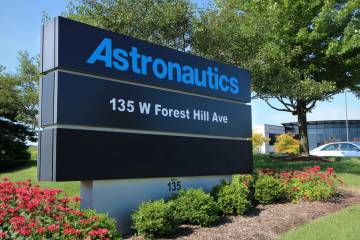 Astronautics sign outside of its headquarters location