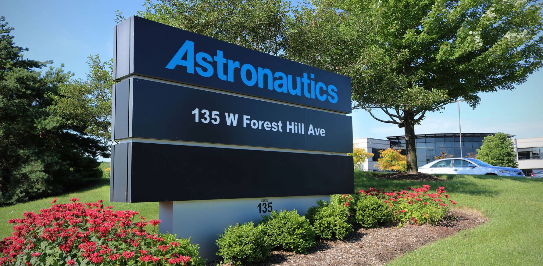 Astronautics sign outside of its headquarters location
