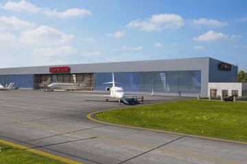 Digital rendering of the new DC Aviation hangar in Munich