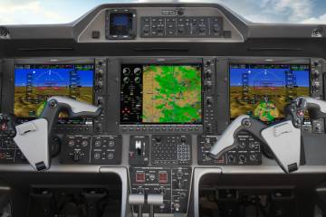 Garmin's G1000 NXi avionics suite in an Embraer Phenom.