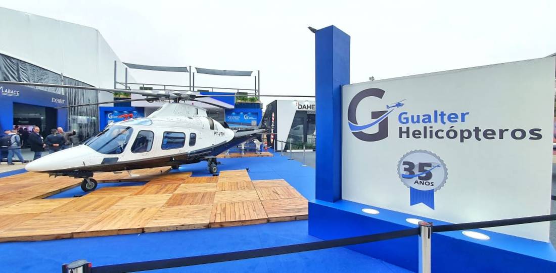 Gualter Helicopteros static display booth at LABACE 2022