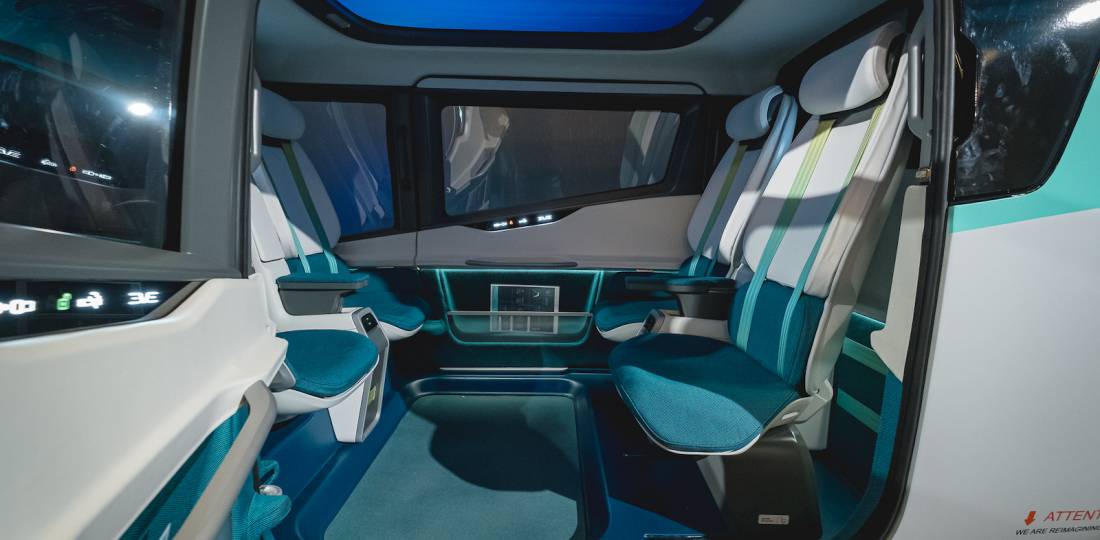 The cabin of Eve's eVTOL aircraft will seat four passengers.