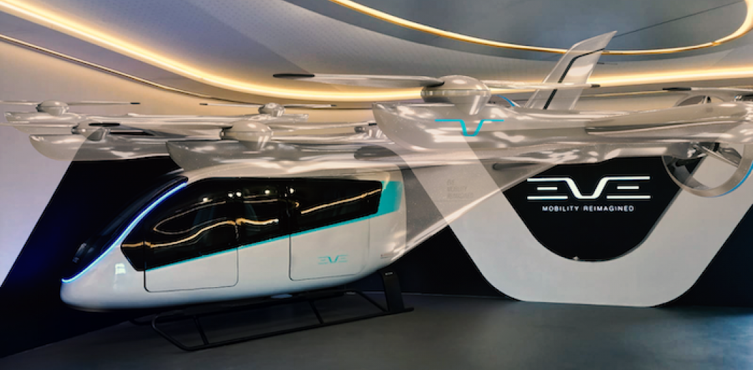 Eve has changed the configuration for its eVTOL aircraft to a combination of a wing and empennage.